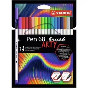   Ecsetirón készlet, STABILO Pen 68 brush ARTY, 18 különböző szín (TST56818)