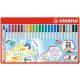 Ecsetirón készlet, fém doboz, STABILO Pen 68 brush, 19 különböző szín (TST5682532)