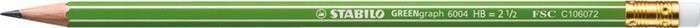 Grafitceruza radírral, HB, hatszögeltű, STABILO Greengraph (TST6004HB)
