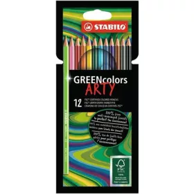   Színes ceruza készlet, hatszögletű, STABILO GreenColors ARTY, 12 különböző szín (TST6019121A)