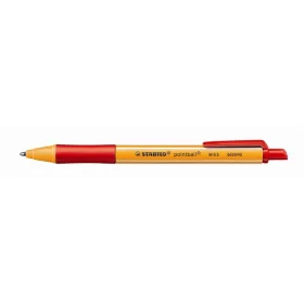   Golyóstoll, 0,5 mm, nyomógombos, STABILO Pointball, piros (TST603040)