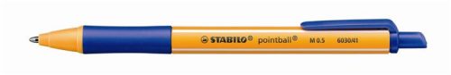 Golyóstoll, 0,5 mm, nyomógombos, STABILO Pointball, kék (TST603041)