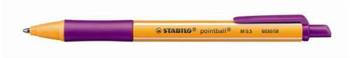 Golyóstoll, 0,5 mm, nyomógombos, STABILO Pointball, lila (TST603058)