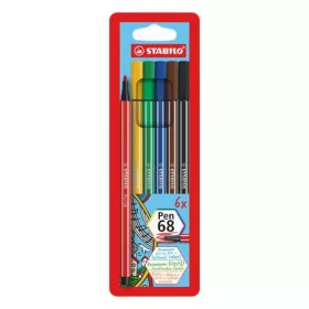   Filctoll készlet, 1 mm, STABILO Pen 68, 6 különböző szín (TST6806PL)