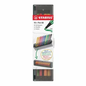   Filctoll készlet, 1 mm, STABILO Pen 68, 10 db-os asztali készlet (TST68107)