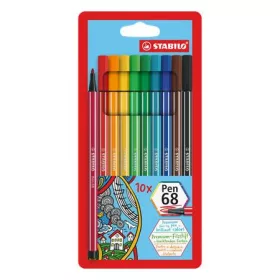   Filctoll készlet, 1 mm, STABILO Pen 68, 10 különböző szín (TST6810PL)