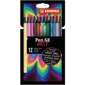   Filctoll készlet, 1 mm, STABILO Pen 68 ARTY, 12 különböző szín (TST68121)