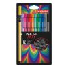 Rostirón készlet, 1 mm, STABILO Pen 68 ARTY, 12 különböző szín (TST68121)