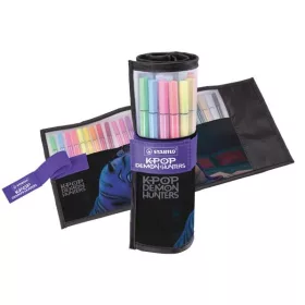   Filctoll készlet, felcsavarható szett, 1 mm, STABILO Pen 68 K-Pop démonvadászok, 25 különböző szín (TST6825066)