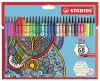 Filctoll készlet, 1 mm, STABILO Pen 68, 30 különböző szín (TST68307)