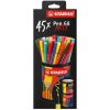 Rostirón készlet, hengeres fém doboz, 1 mm, STABILO Pen 68 ARTY, 45 különböző szín (TST6845220)