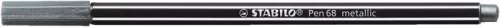 Filctoll, 1,4 mm, STABILO Pen 68 metallic, ezüst (TST68805)