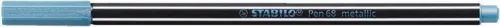 Filctoll, 1,4 mm, STABILO Pen 68 metallic, metálkék (TST68841)