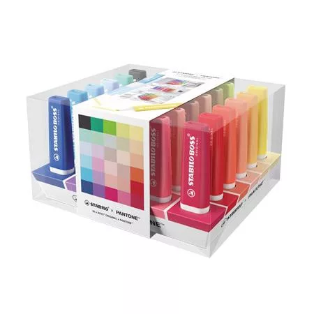 Szövegkiemelő készlet, asztali, STABILO Boss Original x Pantone, 30 különböző szín (TST70306)