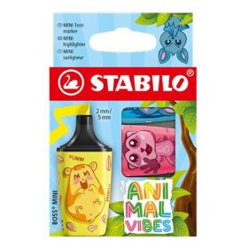   Szövegkiemelő készlet, 2-5 mm, STABILO Boss Mini Animal Vibes, 3 különböző szín (TST70373)