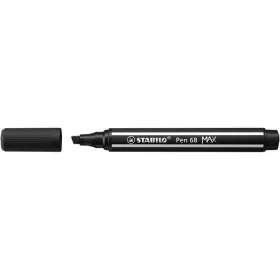   Filctoll, 1-5 mm, vágott hegy, STABILO Pen 68 MAX, fekete (TST76846)