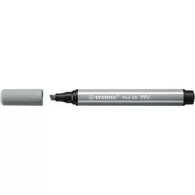   Filctoll, 1-5 mm, vágott hegy, STABILO Pen 68 MAX, középszürke (TST76895)