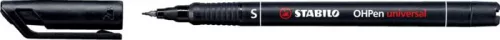 Alkoholos marker, 0,4 mm, STABILO OHPen S, fekete (TST84146)