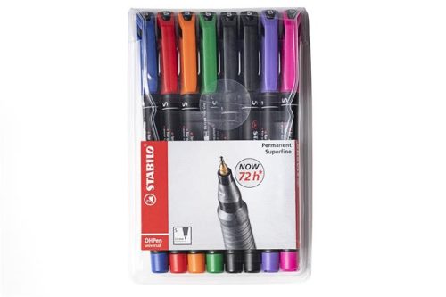 Alkoholos marker készlet, 0,4 mm, STABILO OHPen S, 8 különböző szín (TST8418)