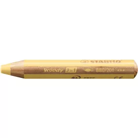   Színes ceruza, kerek, vastag, STABILO Woody 3 in 1 Pastel, pasztell sárga (TST880201)