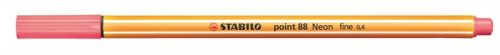 Tűfilc, 0,4 mm, STABILO Point 88, neon piros (TST88040)