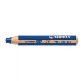   Színes ceruza, kerek, vastag, STABILO Woody 3 in 1, ultramarin (TST880405)