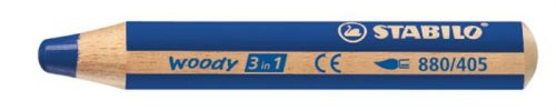 Színes ceruza, kerek, vastag, STABILO Woody 3 in 1, ultramarin (TST880405)