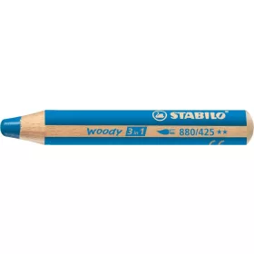   Színes ceruza, kerek, vastag, STABILO Woody 3 in 1, kék (TST880425)