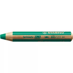   Színes ceruza, kerek, vastag, STABILO Woody 3 in 1, sötétzöld (TST880533)