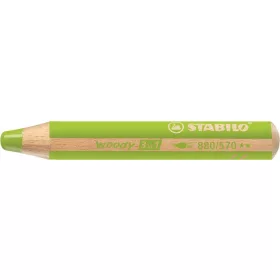   Színes ceruza, kerek, vastag, STABILO Woody 3 in 1, világoszöld (TST880570)