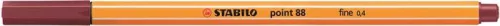 Tűfilc, 0,4 mm, STABILO Point 88, bíborvörös (TST8819)