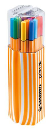Tűfilc készlet, 0,4 mm, STABILO Point 88 Twin Pack, 20 különböző szín (TST882001)