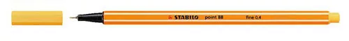Tűfilc, 0,4 mm, STABILO Point 88, sárga (TST88441)
