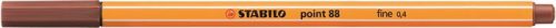 Tűfilc, 0,4 mm, STABILO Point 88, vörösbarna (TST8875)