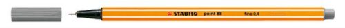 Tűfilc, 0,4 mm, STABILO Point 88, szürke (TST88961)