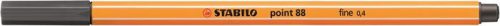 Tűfilc, 0,4 mm, STABILO Point 88, sötét jégszürke (TST8897)