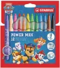 Filctoll készlet, vastag, 3 mm, STABILO Power Max, Mancs őrjárat, 12 különböző szín (TST9801205)