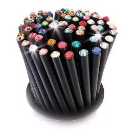   Ceruzák tartóban, vegyes színű SWAROVSKI&reg; kristállyal, 50db-os szett, ART CRYSTELLA&reg; (TSWCCS50)