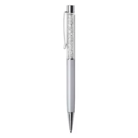   Golyóstoll, krémfehér, felül fehér SWAROVSKI® kristállyal töltve, 14 cm, ART CRYSTELLA® (TSWG022)