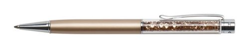 Golyóstoll, arany, felül topáz SWAROVSKI® kristállyal töltve, 14 cm, ART CRYSTELLA® (TSWG036)