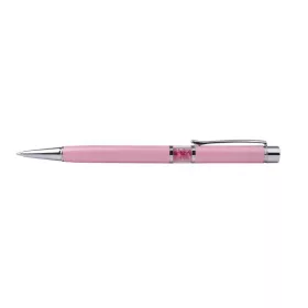   Golyóstoll, Crystals from SWAROVSKI&reg;, rózsaszín, középen pink kristályokkal töltve, ART CRYSTELLA&reg;, 14cm (TSWGK243)