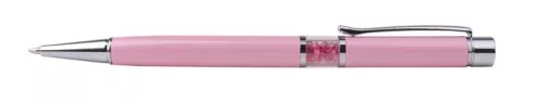 Golyóstoll, Crystals from SWAROVSKI&reg;, rózsaszín, középen pink kristályokkal töltve, ART CRYSTELLA&reg;, 14cm (TSWGK243)
