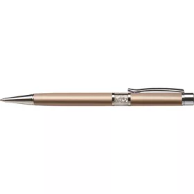   Golyóstoll, arany, középen fehér SWAROVSKI®kristállyal töltve, 14cm, ART CRYSTELLA® (TSWGL301)