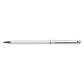   Golyóstoll, fehér SLIM, aquakék SWAROVSKI&reg; kristállyal, 13 cm, ART CRYSTELLA&reg; (TSWGS556)