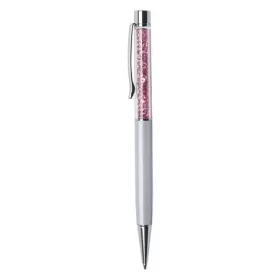   Golyóstoll, krémfehér, felül rózsaszín SWAROVSKI&reg; kristállyal töltve, 14 cm, ART CRYSTELLA&reg; (TSWGT102)
