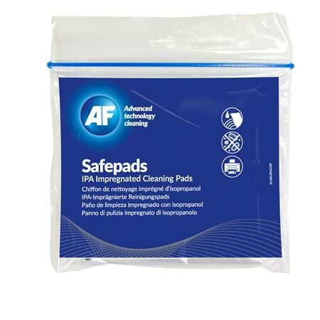 Tisztítókendő, izopropil alkohollal, nagy méretű, 10 db, AF Safepads (TTIASPA010)