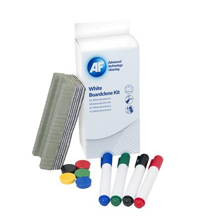 Tisztítófolyadék, táblához, szivaccsal, törlőkendővel, mágnessel, táblafilccel, 125 ml, AF Whiteboard cleaning kit (TTIAWBK000)