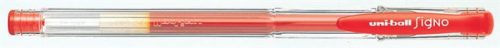 Zseléstoll, 0,3 mm, kupakos, UNI UM-100 Signo Micro, piros (TU1000521)