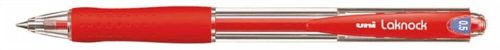 Golyóstoll, 0,3 mm, nyomógombos, UNI SN-100 Laknock, piros (TU10021)