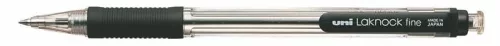Golyóstoll, 0,4 mm, nyomógombos, UNI SN-101 Laknock Fine, fekete (TU11011)